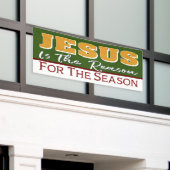 Jezus is de reden voor de rode groene Christelijke Spandoek (Buitenkant Gebouw)