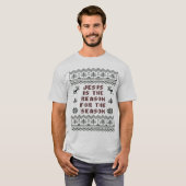 Jezus is de reden voor de Seizoen Ugly Sweater T-shirt (Voorkant volledig)