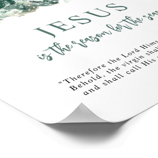 Jezus is de reden voor de Seizoenboom Waterverf Poster (Hoek)