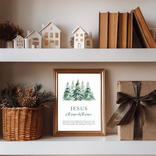 Jezus is de reden voor de Seizoenboom Waterverf Poster