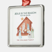 Jezus is de reden voor de Waterverf van het seizoe Metalen Ornament (Links)