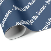 Jezus is de reden voor de zeemacht blauw cadeaupapier (Rol Hoek)