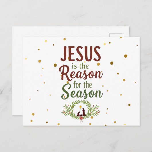 Jezus is de reden voor het Briefkaart van het seiz (Voorkant / Achterkant)