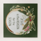 Jezus is de reden voor het kerstcitaat legpuzzel (Horizontaal)