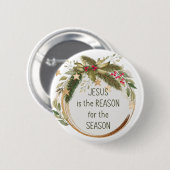 Jezus is de reden voor het kerstcitaat ronde button 5,7 cm (Voorkant /achterkant)