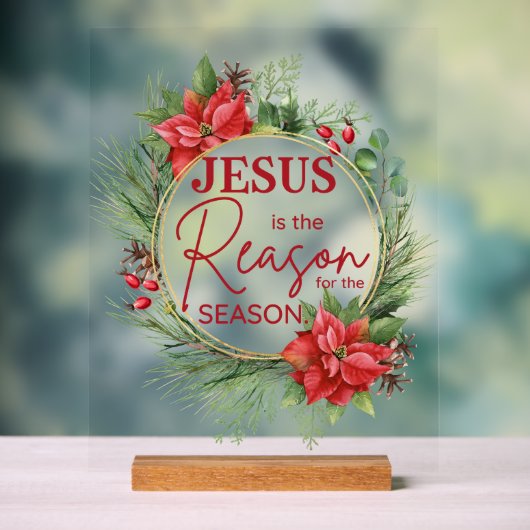 Jezus is de reden voor het kerstfeest acryl bord (Neutraal)