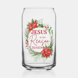 Jezus is de reden voor het kerstfeest blikvorm glas