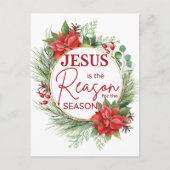 Jezus is de reden voor het kerstfeest briefkaart (Voorkant)