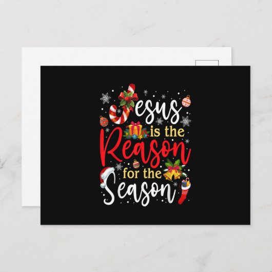 Jezus is de reden voor het kerstfeest. briefkaart (Voorkant / Achterkant)