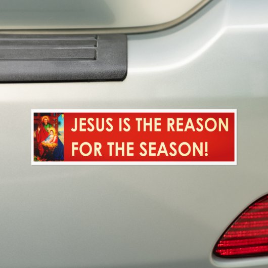 Jezus is de reden voor het kerstfeest bumpersticker (Op auto)