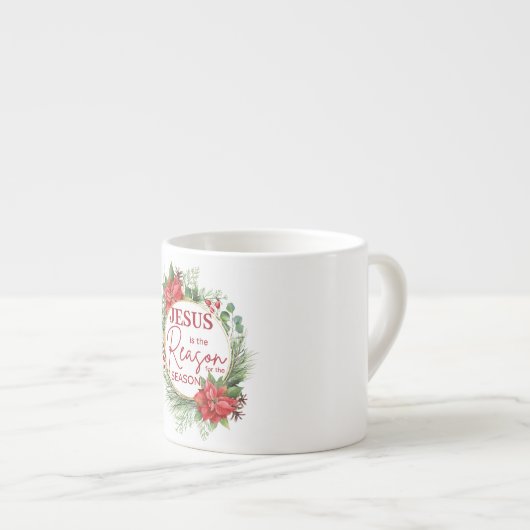 Jezus is de reden voor het kerstfeest espresso kop (Voorkant rechts)