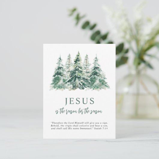 Jezus is de reden voor het kerstfeest feestdagenkaart (Staand voorkant)