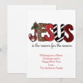 Jezus is de reden voor het kerstfeest feestdagenkaart (Voorkant / Achterkant)