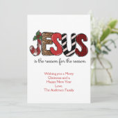 Jezus is de reden voor het kerstfeest feestdagenkaart (Staand voorkant)