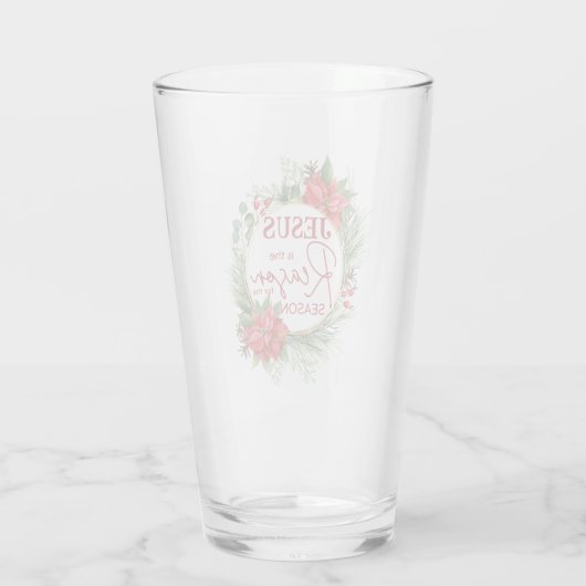 Jezus is de reden voor het kerstfeest glas (Achterkant)
