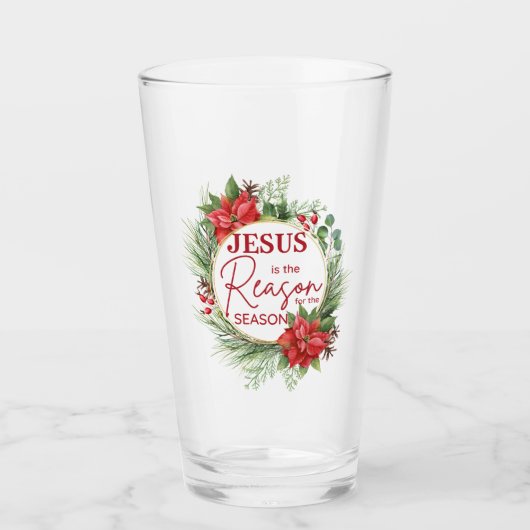 Jezus is de reden voor het kerstfeest glas (Voorkant)