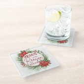 Jezus is de reden voor het kerstfeest glazen onderzetter (Schuin)