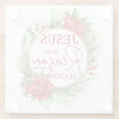 Jezus is de reden voor het kerstfeest glazen onderzetter (Achterkant)