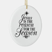 Jezus is de reden voor het kerstfeest keramisch ornament (Rechts)