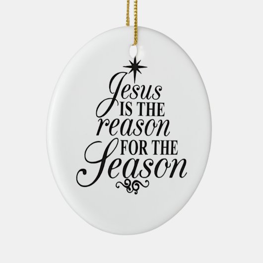 Jezus is de reden voor het kerstfeest keramisch ornament (Rechts)