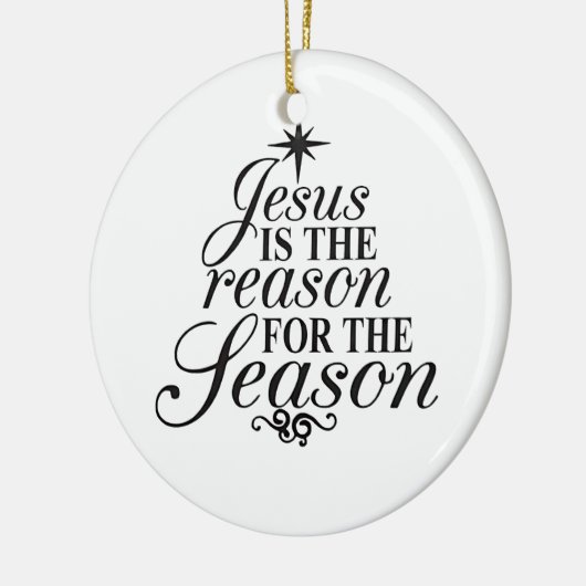 Jezus is de reden voor het kerstfeest keramisch ornament (Links)