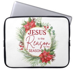 Jezus is de reden voor het kerstfeest laptop sleeve