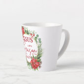 Jezus is de reden voor het kerstfeest latte mok (Rechterhoek)