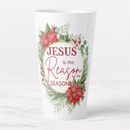 Jezus is de reden voor het kerstfeest latte mok