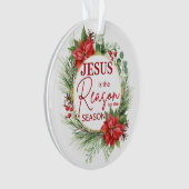 Jezus is de reden voor het kerstfeest ornament (voorkant)