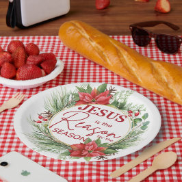 Jezus is de reden voor het kerstfeest papieren bordje
