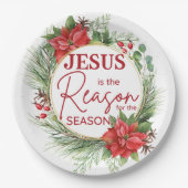 Jezus is de reden voor het kerstfeest papieren bordje (Voorkant)