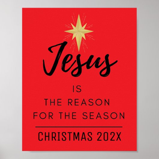 Jezus is de reden voor het kerstfeest poster (Voorkant)