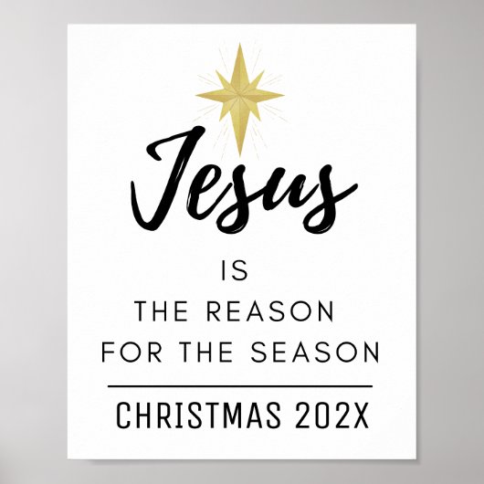 Jezus is de reden voor het kerstfeest poster (Voorkant)