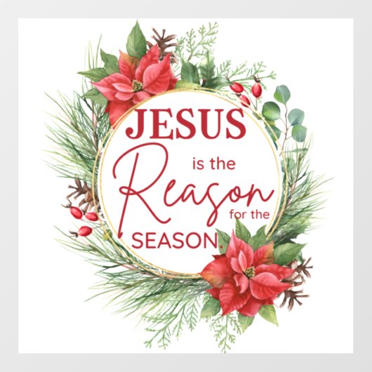 Jezus is de reden voor het kerstfeest raamsticker (Vel)