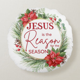 Jezus is de reden voor het kerstfeest rond kussen