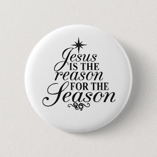 Jezus is de reden voor het kerstfeest ronde button 5,7 cm