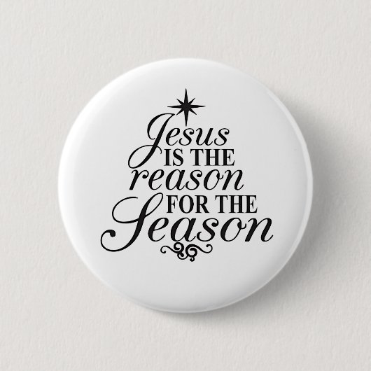 Jezus is de reden voor het kerstfeest ronde button 5,7 cm (Voorkant)