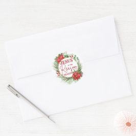 Jezus is de reden voor het kerstfeest ronde sticker
