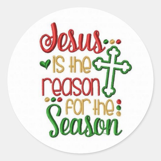 Jezus is de reden voor het kerstfeest ronde sticker (Voorkant)