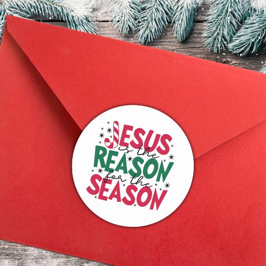 Jezus is de reden voor het kerstfeest ronde sticker