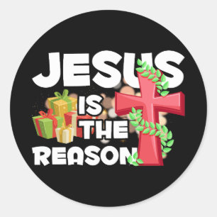 Jezus is de reden voor het kerstfeest ronde sticker