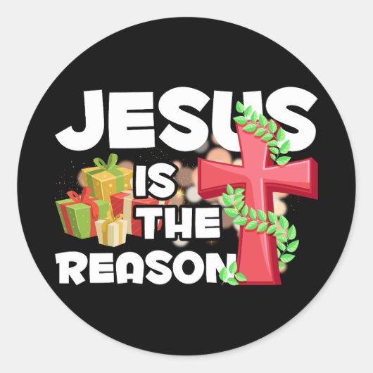 Jezus is de reden voor het kerstfeest ronde sticker (Voorkant)