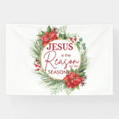 Jezus is de reden voor het kerstfeest spandoek (Horizontaal)