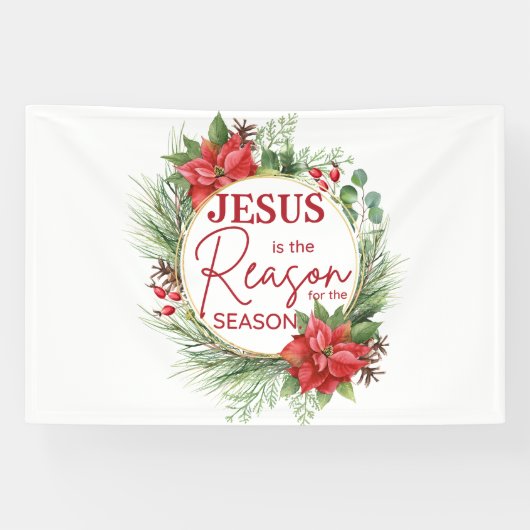 Jezus is de reden voor het kerstfeest spandoek (Horizontaal)