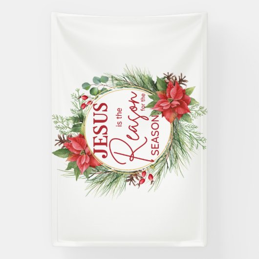 Jezus is de reden voor het kerstfeest spandoek (Verticaal)