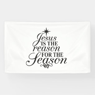 Jezus is de reden voor het kerstfeest spandoek