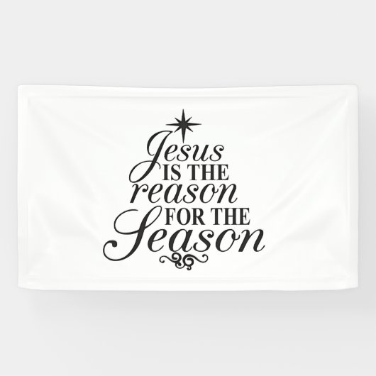 Jezus is de reden voor het kerstfeest spandoek (Horizontaal)