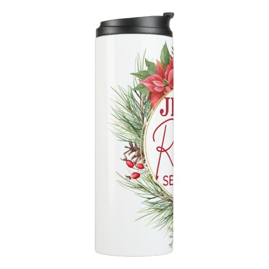 Jezus is de reden voor het kerstfeest thermosbeker (Gedraaid links)