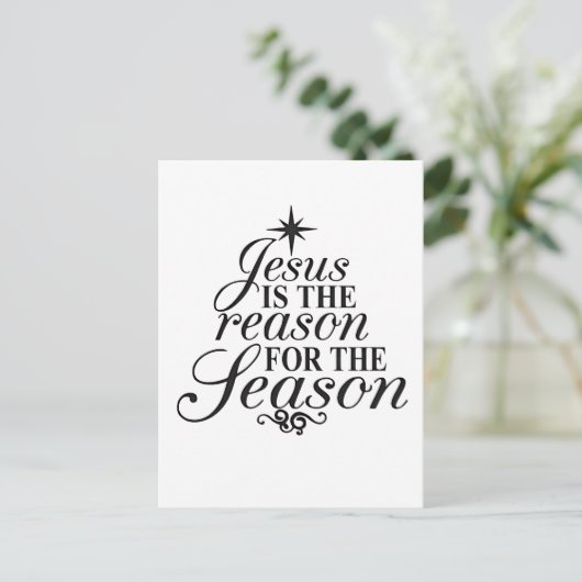 Jezus is de reden voor het kerstfeest uitnodiging briefkaart (Staand voorkant)