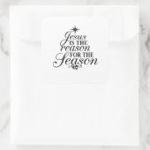 Jezus is de reden voor het kerstfeest vierkante sticker (Tas)